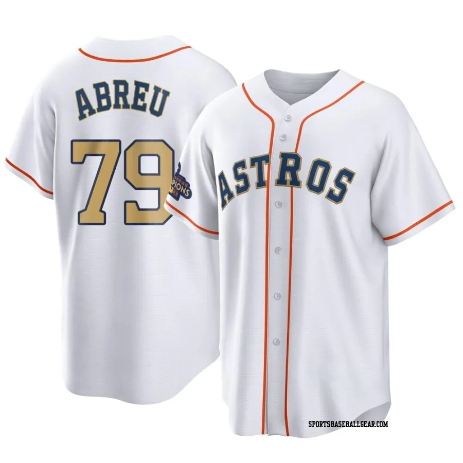 Jose Abreu Youth Houston Astros Gold Replica White 2023 Collection Jersey