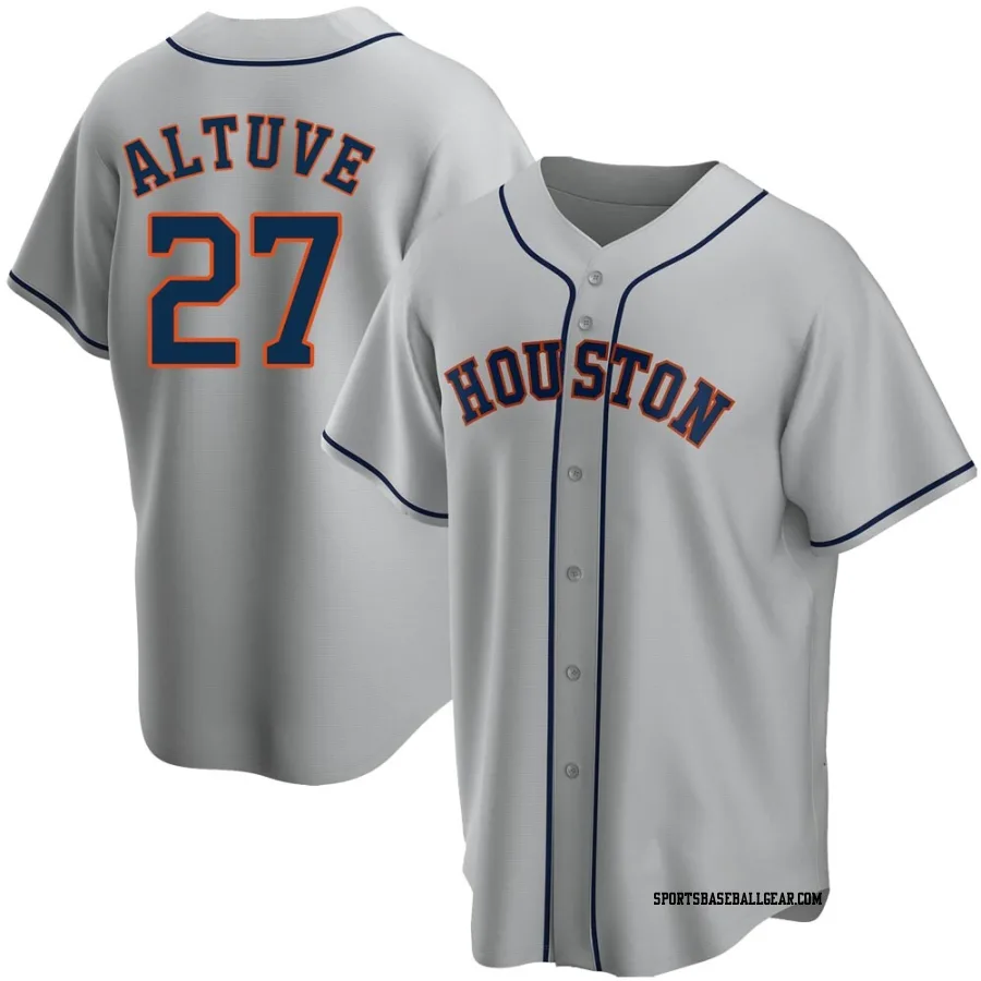 Jose Altuve Men's Houston Astros Gray Replica Road Jersey