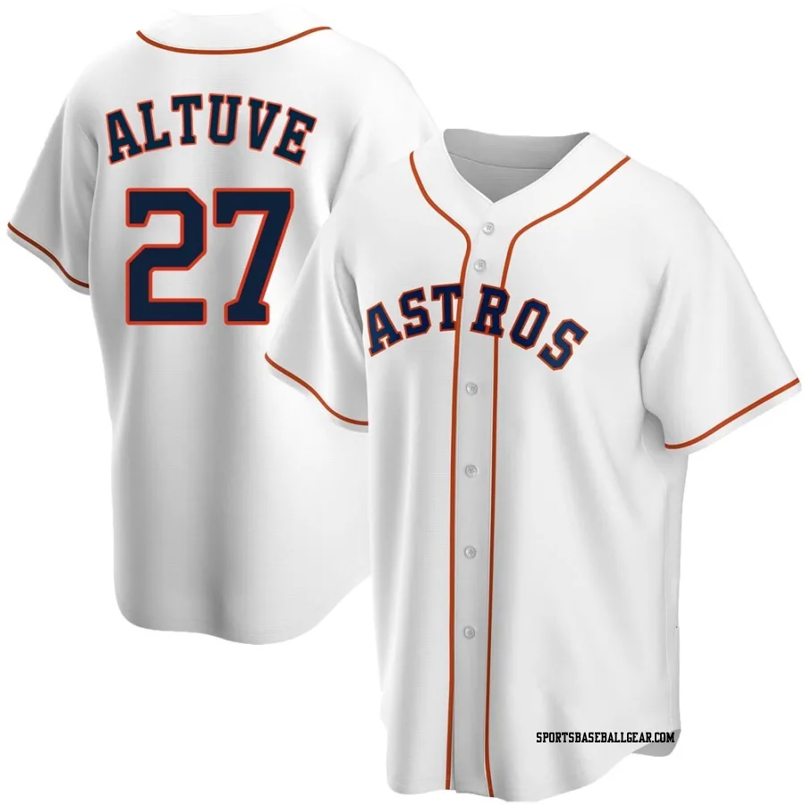 Jose Altuve Men's Houston Astros White Replica Home Jersey