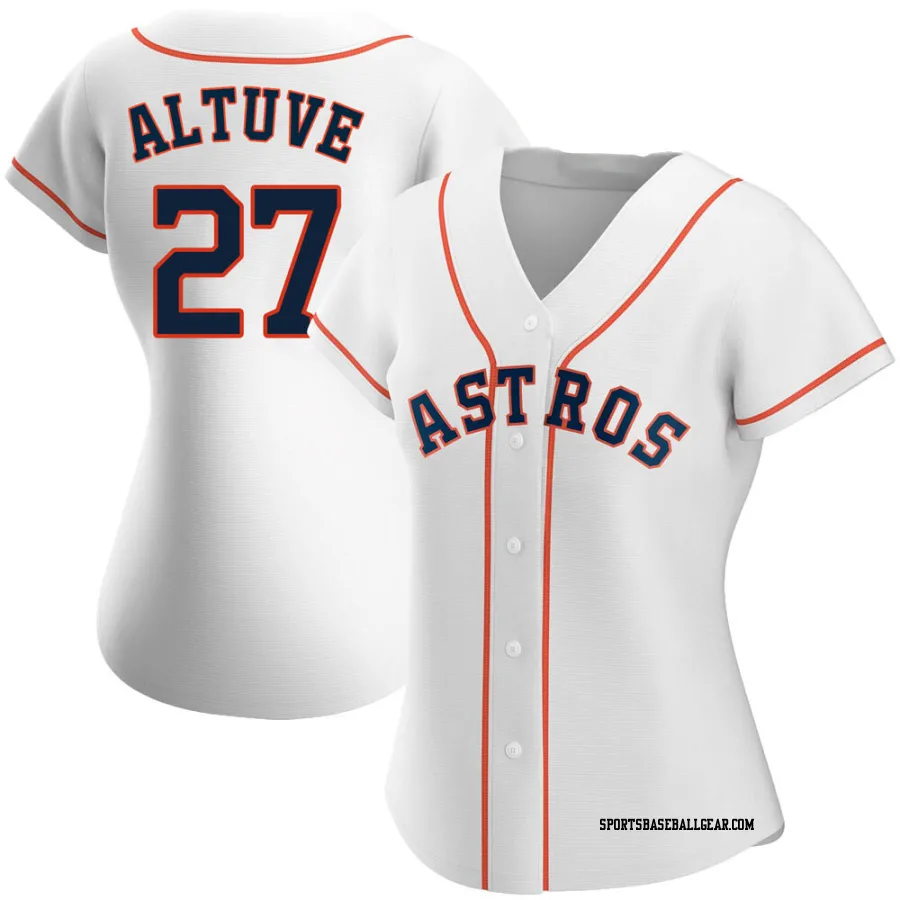 Jose Altuve Women's Houston Astros White Authentic Home Jersey