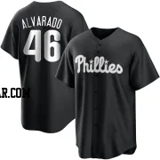 Jose Alvarado Men's Philadelphia Phillies Black/White Replica Jersey