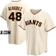 Jose Alvarez Men's San Francisco Giants Cream Replica Home Jersey