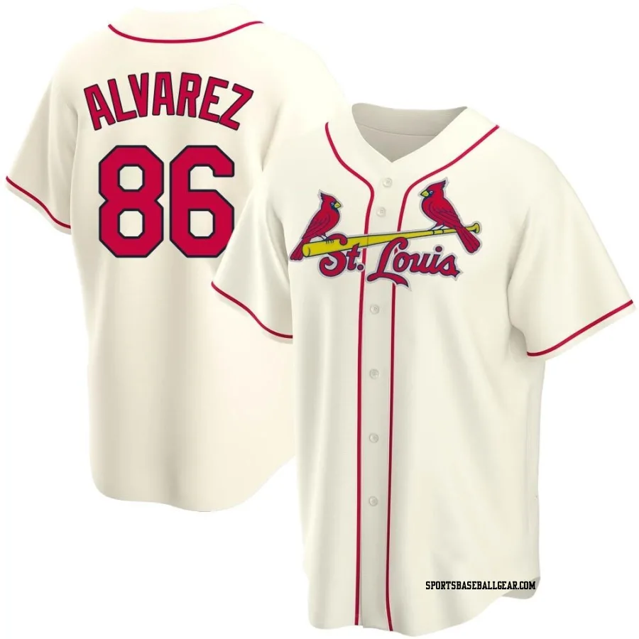 Jose Alvarez Men's St. Louis Cardinals Cream Replica Alternate Jersey