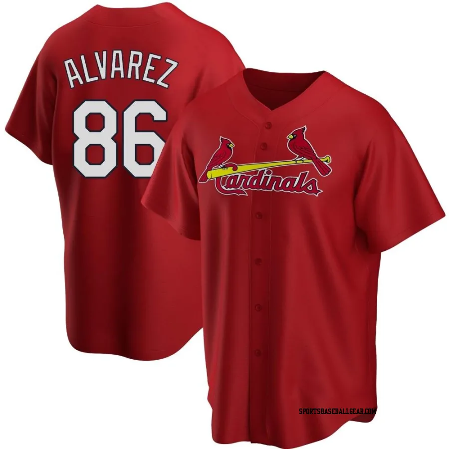 Jose Alvarez Men's St. Louis Cardinals Red Replica Alternate Jersey