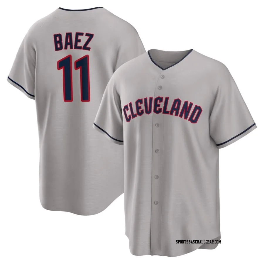 Jose Baez Men's Cleveland Guardians Gray Replica Road Jersey