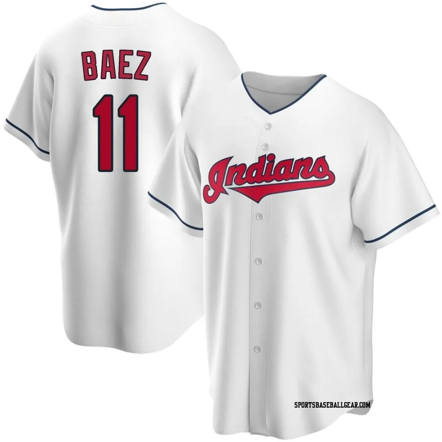 Jose Baez Men's Cleveland Guardians White Replica Home Jersey