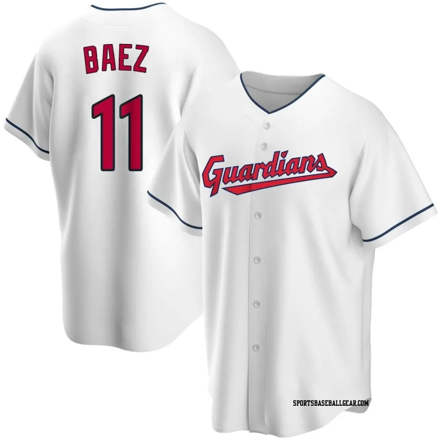 Jose Baez Men's Cleveland Guardians White Replica Home Jersey