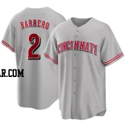 Jose Barrero Men's Cincinnati Reds Gray Replica Road Jersey