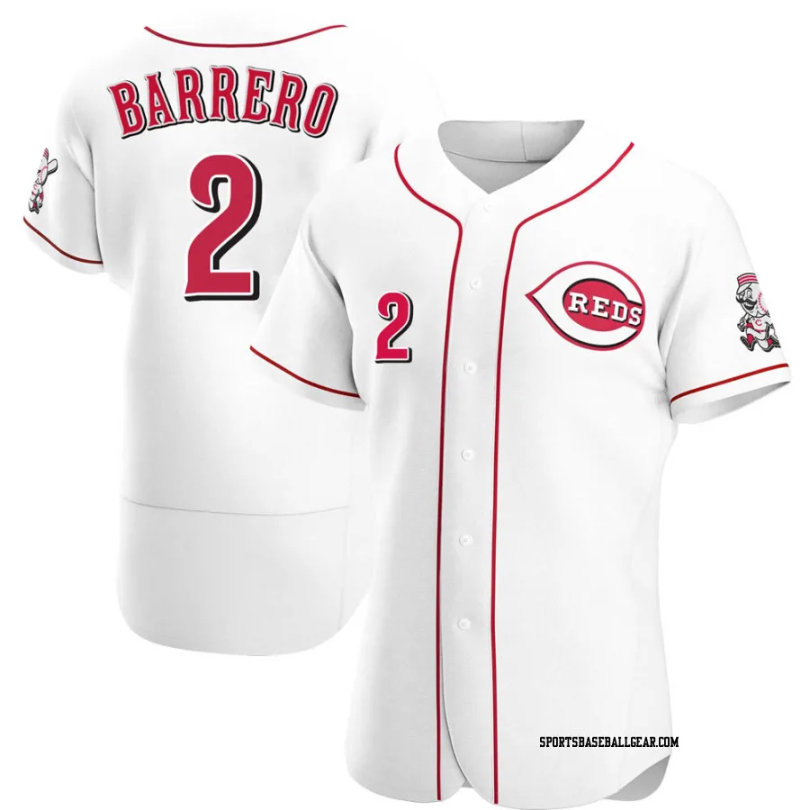 Jose Barrero Men's Cincinnati Reds White Authentic Home Jersey