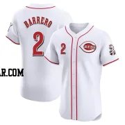 Jose Barrero Men's Cincinnati Reds White Elite Home Patch Jersey