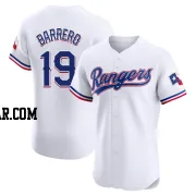 Jose Barrero Men's Texas Rangers White Elite Home Jersey