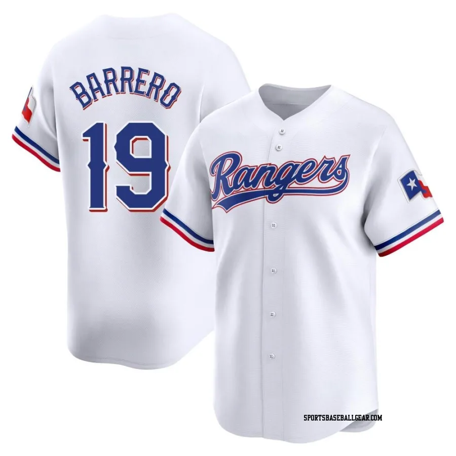 Jose Barrero Men's Texas Rangers White Limited Home Jersey