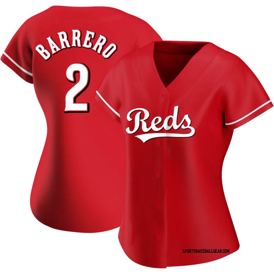 Jose Barrero Women's Cincinnati Reds Red Replica Alternate Jersey