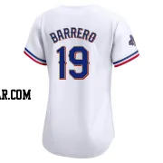 Jose Barrero Women's Texas Rangers Gold Limited White 2024 Collection Jersey