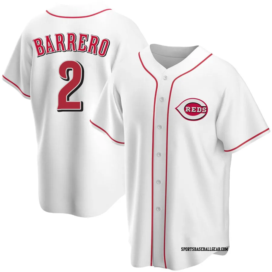 Jose Barrero Youth Cincinnati Reds White Replica Home Jersey