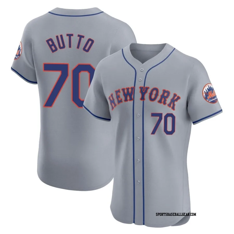 Jose Butto Men's New York Mets Gray Elite Road Jersey