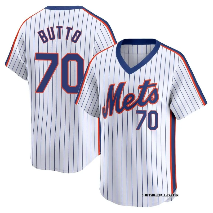 Jose Butto Men's New York Mets White Limited Cooperstown Collection Jersey