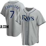 Jose Caballero Men's Tampa Bay Rays Gray Replica Road Jersey