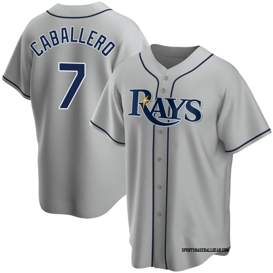 Jose Caballero Men's Tampa Bay Rays Gray Replica Road Jersey