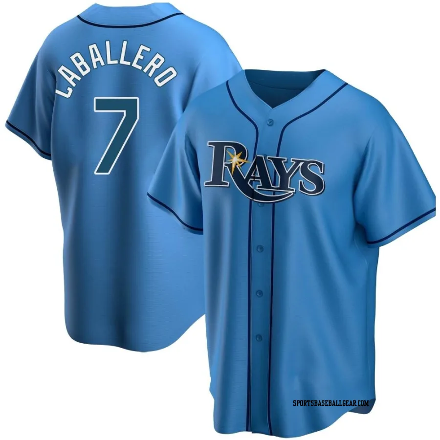 Jose Caballero Men's Tampa Bay Rays Light Blue Replica Alternate Jersey