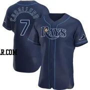 Jose Caballero Men's Tampa Bay Rays Navy Authentic Alternate Jersey