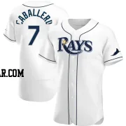 Jose Caballero Men's Tampa Bay Rays White Authentic Home Jersey