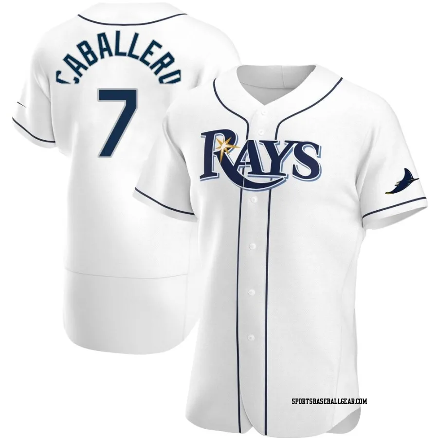 Jose Caballero Men's Tampa Bay Rays White Authentic Home Jersey