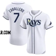 Jose Caballero Men's Tampa Bay Rays White Elite Home Jersey