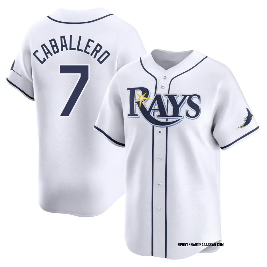 Jose Caballero Men's Tampa Bay Rays White Limited Home Jersey