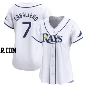 Jose Caballero Women's Tampa Bay Rays White Limited Home Jersey