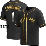 Jose Cardenal Men's Cleveland Guardians Black Golden Replica Alternate Jersey