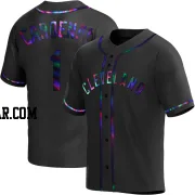 Jose Cardenal Men's Cleveland Guardians Black Holographic Replica Alternate Jersey