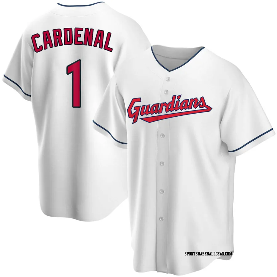 Jose Cardenal Youth Cleveland Guardians White Replica Home Jersey