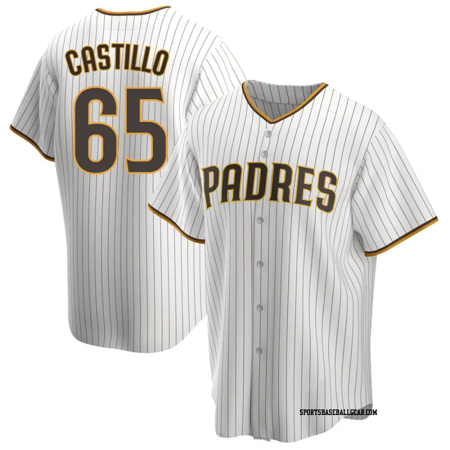 Jose Castillo Men's San Diego Padres White/Brown Replica Home Jersey