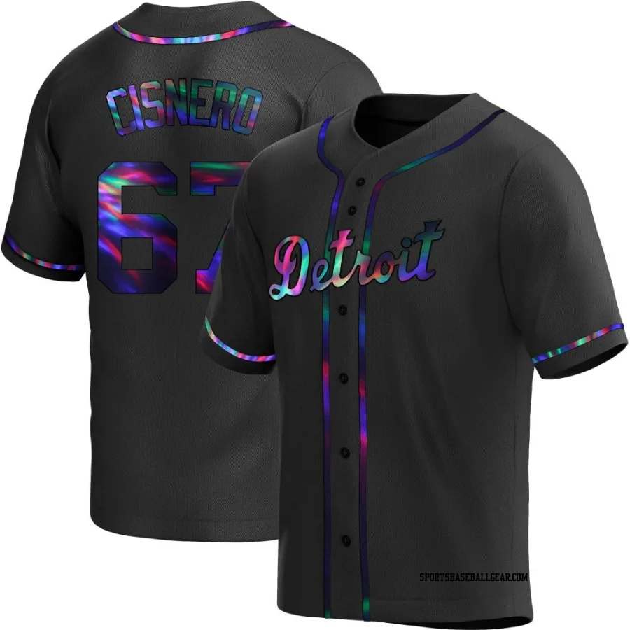 José Cisnero Men's Detroit Tigers Black Holographic Replica Jose Cisnero Alternate Jersey