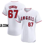 Jose Cisnero Men's Los Angeles Angels White Elite Home Jersey