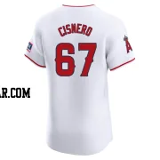 Jose Cisnero Men's Los Angeles Angels White Elite Home Patch Jersey