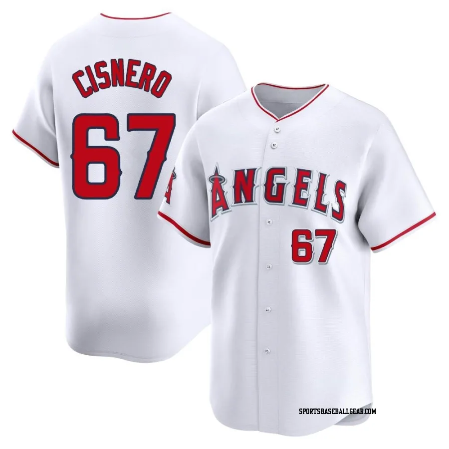 Jose Cisnero Men's Los Angeles Angels White Limited Home Jersey