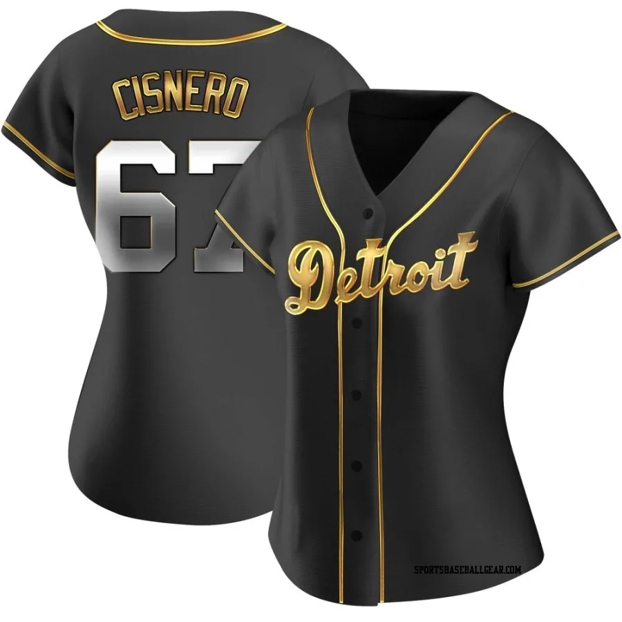 José Cisnero Women's Detroit Tigers Black Golden Replica Jose Cisnero Alternate Jersey