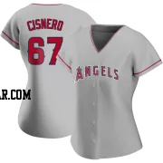 Jose Cisnero Women's Los Angeles Angels Authentic Silver Road Jersey