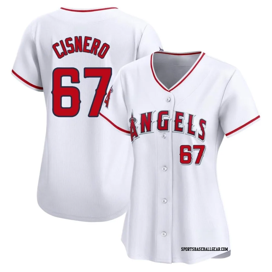 Jose Cisnero Women's Los Angeles Angels White Limited Home Jersey