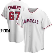 Jose Cisnero Youth Los Angeles Angels White Replica Home Jersey