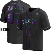 Jose Corniell Men's Texas Rangers Black Holographic Replica Alternate 2023 World Series Jersey