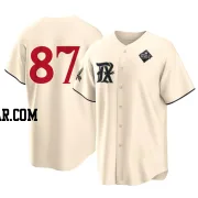 Jose Corniell Men's Texas Rangers Cream Replica 2023 City Connect 2023 World Series Jersey