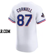 Jose Corniell Men's Texas Rangers Gold Elite White 2024 Collection Jersey