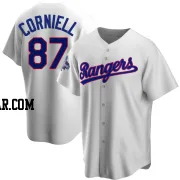 Jose Corniell Men's Texas Rangers White Replica Home Cooperstown Collection 2023 World Series Champions Jersey