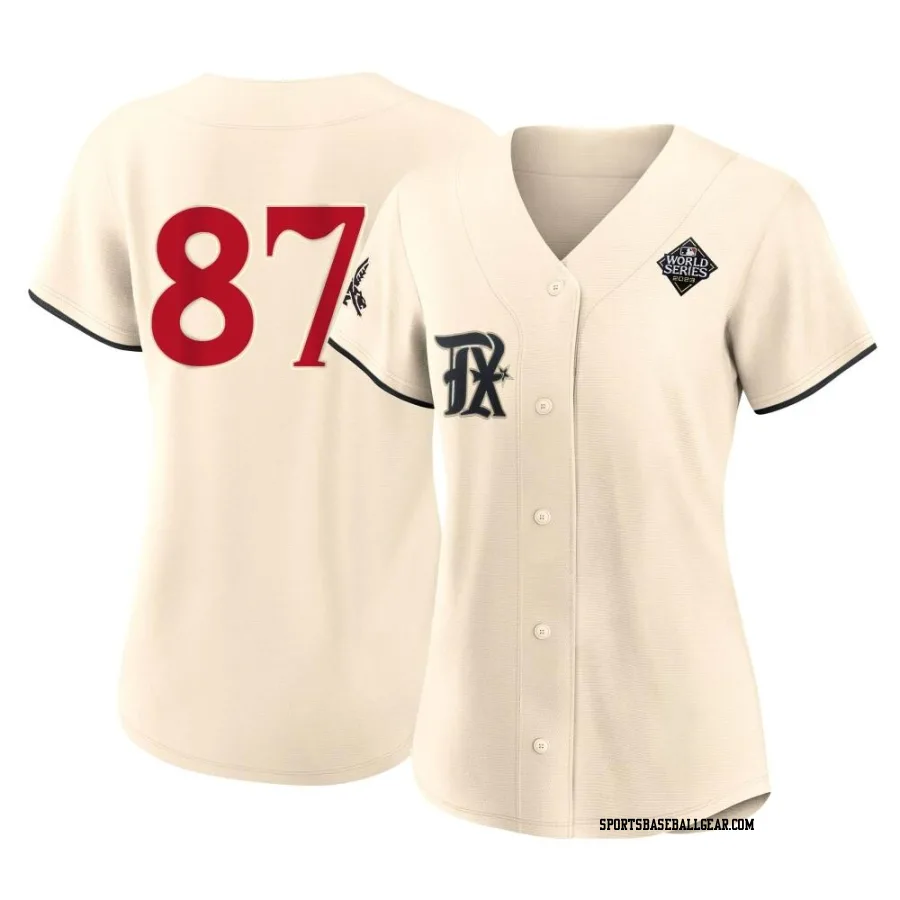 Jose Corniell Women's Texas Rangers Cream Replica 2023 City Connect 2023 World Series Jersey