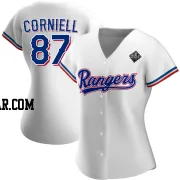 Jose Corniell Women's Texas Rangers White Authentic Home 2023 World Series Jersey