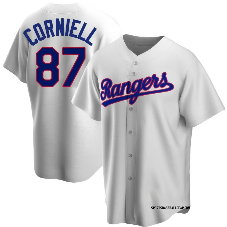 Jose Corniell Youth Texas Rangers White Replica Home Cooperstown Collection Jersey