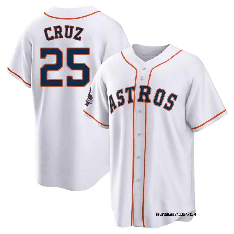 Jose Cruz Jr. Men's Houston Astros White Replica 2022 World Series Champions Home Jersey